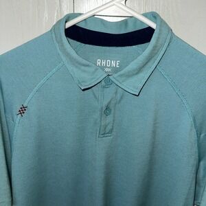 Rhone Polo Shirt Mens Medium‎ Performance Golf Casual Stretch Raglan
